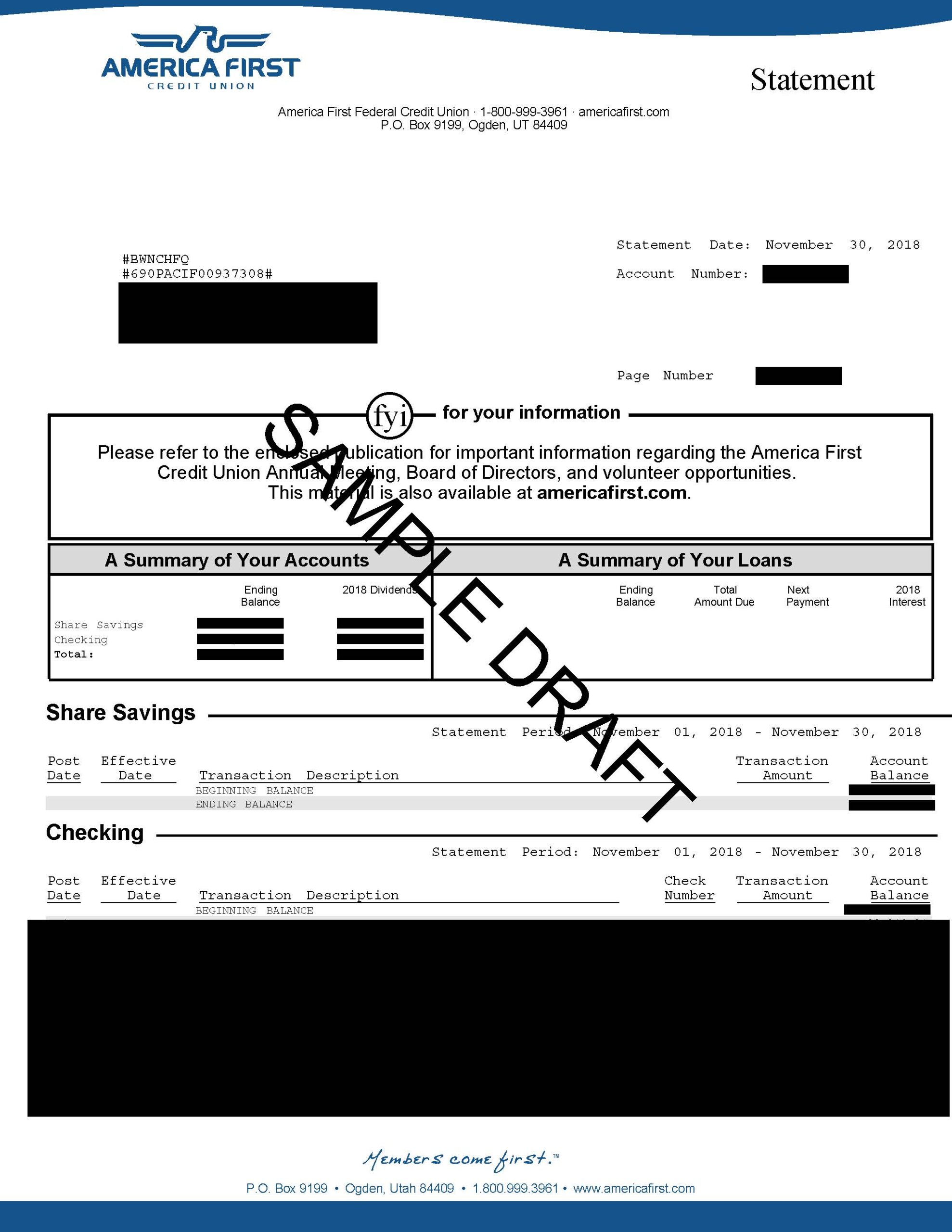 AMERICA FIRST CREDIT UNION BANK